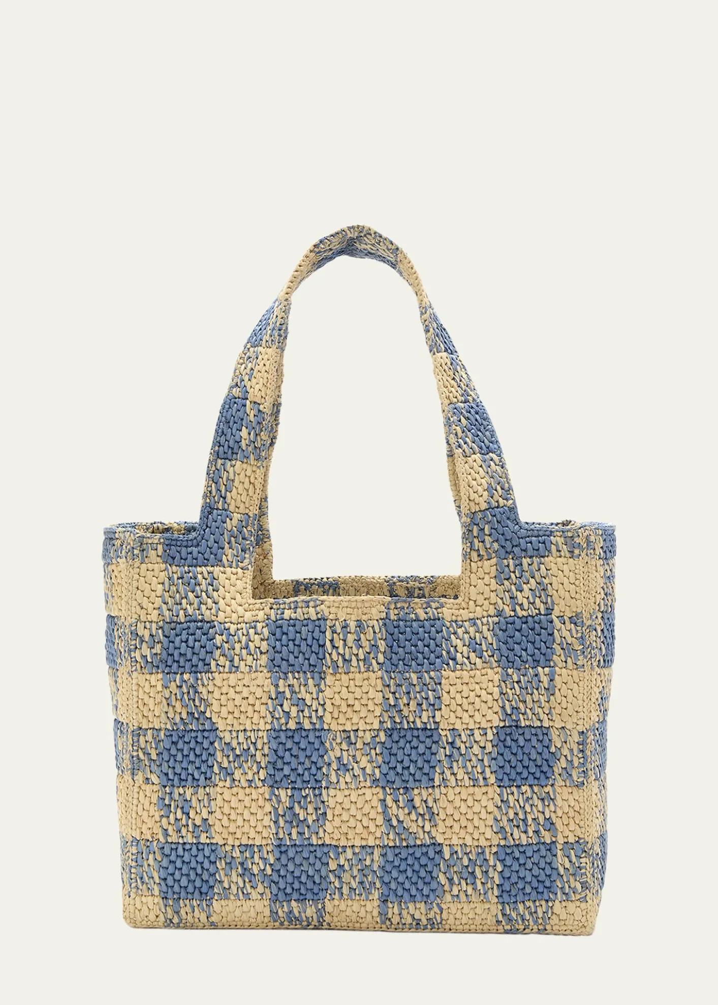 LoeweMedium Logo Tote Bag in Gingham Raffia
