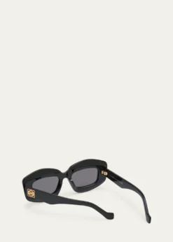 LoeweMen's Anagram Acetate-Nylon Rectangle Sunglasses