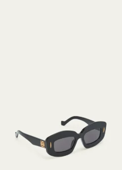 LoeweMen's Anagram Acetate-Nylon Rectangle Sunglasses