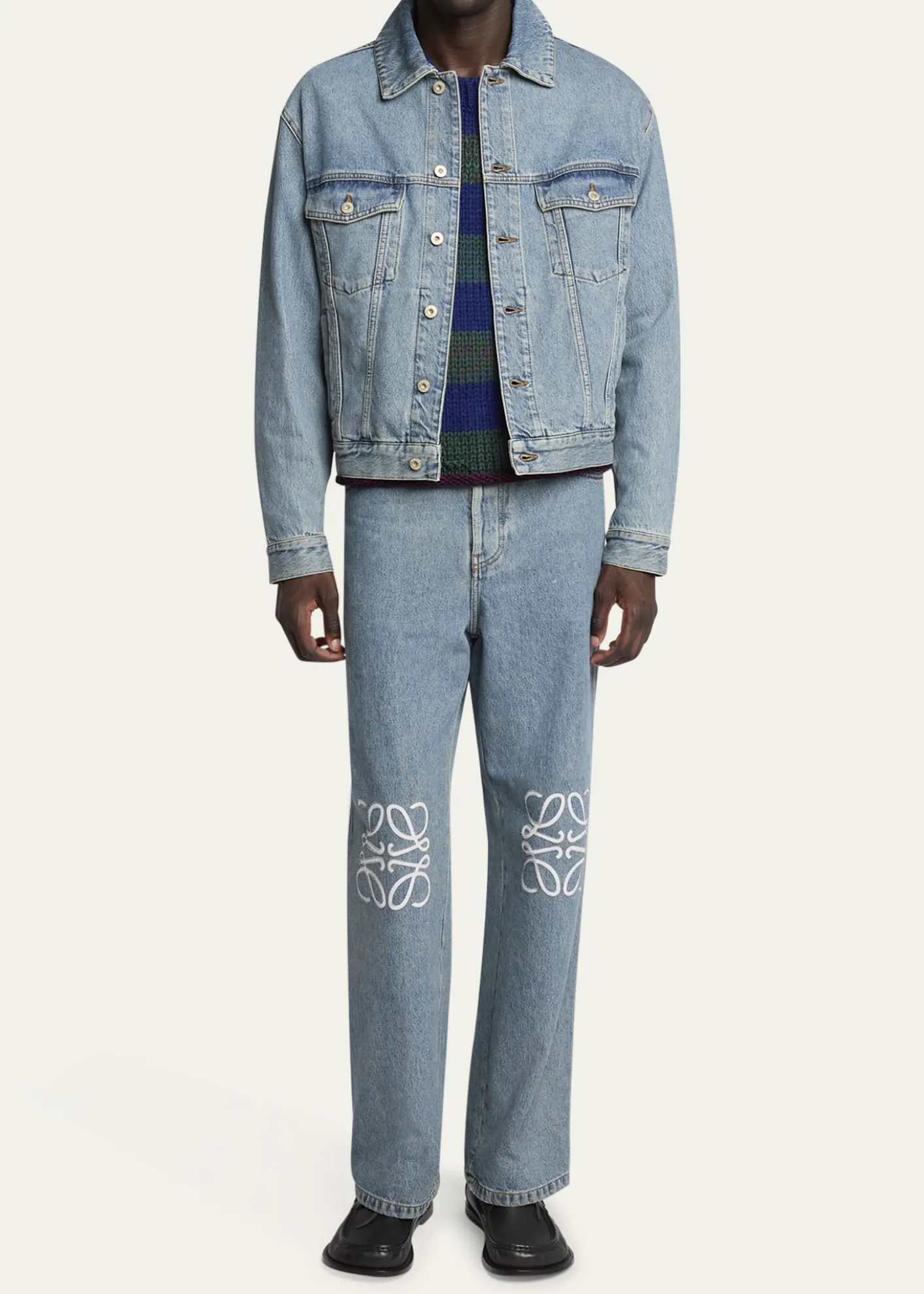 LoeweMen's Anagram Elbow Trucker Jacket