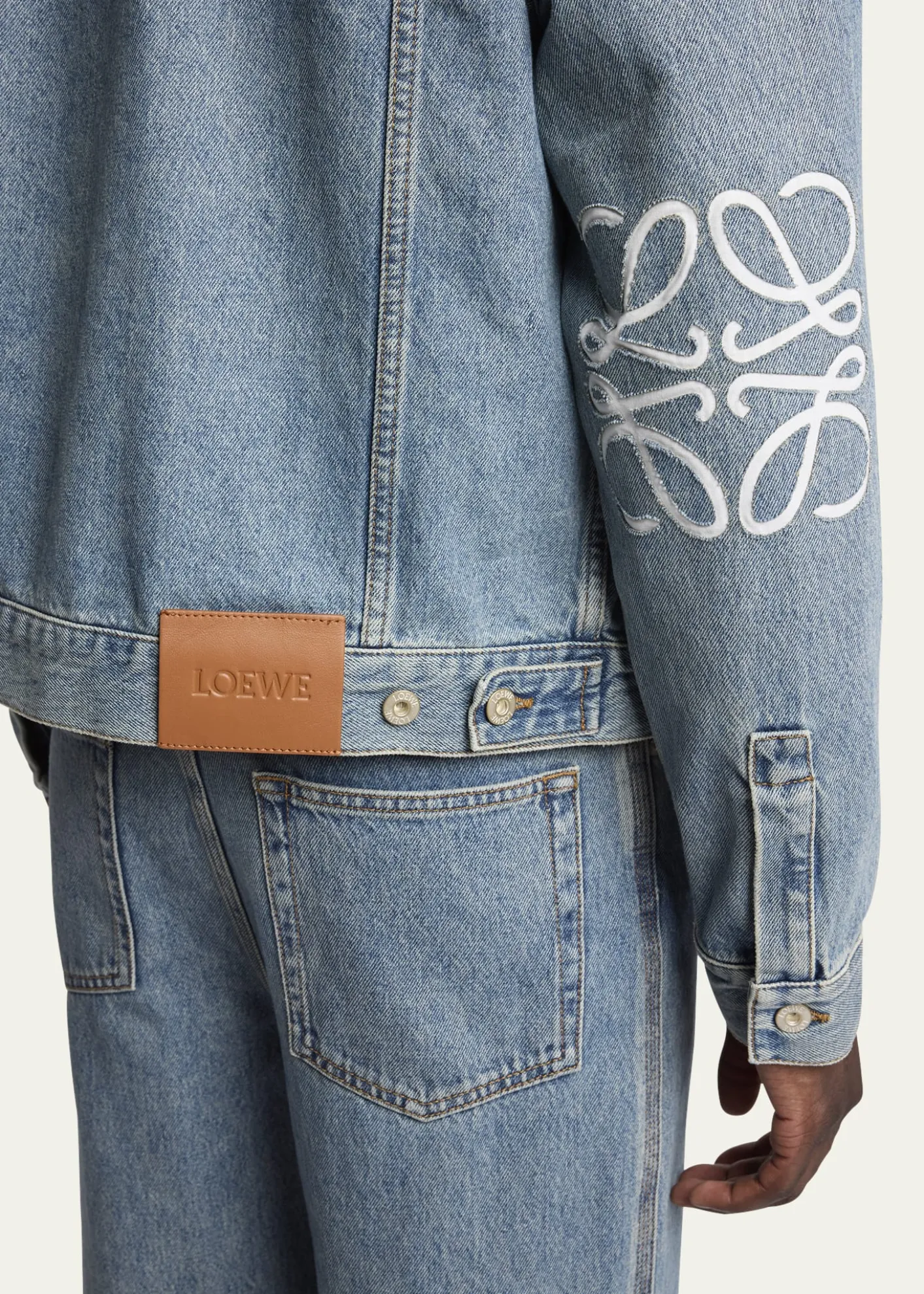 LoeweMen's Anagram Elbow Trucker Jacket