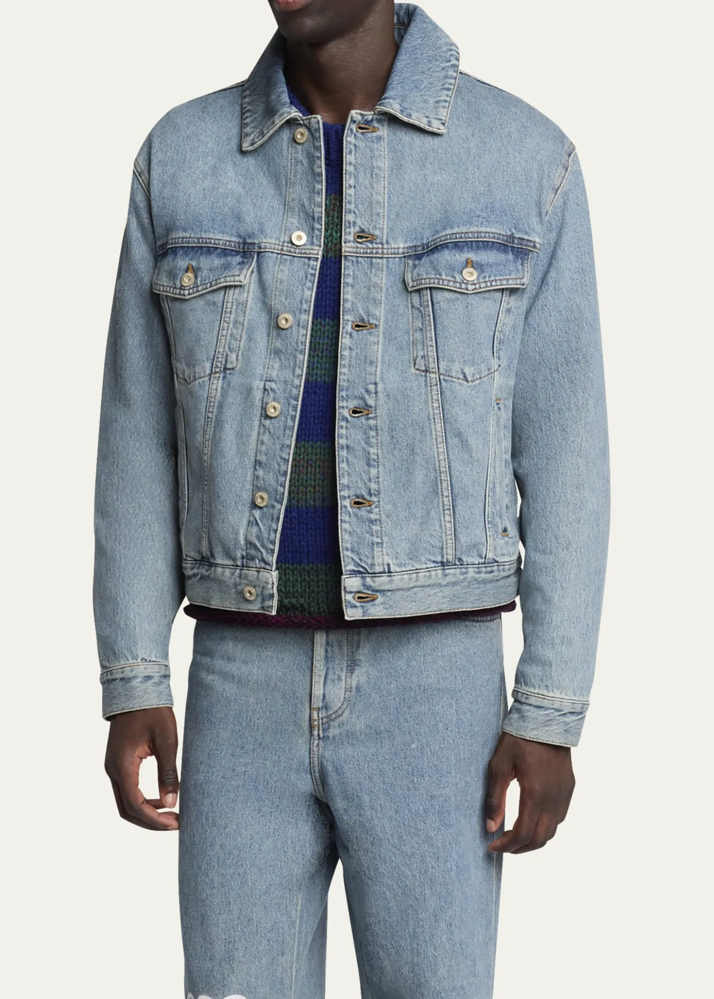 LoeweMen's Anagram Elbow Trucker Jacket