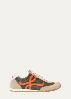 LoeweMen's Ballet Runner 2 Mesh and Suede Low-Top Sneakers