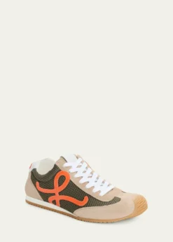 LoeweMen's Ballet Runner 2 Mesh and Suede Low-Top Sneakers