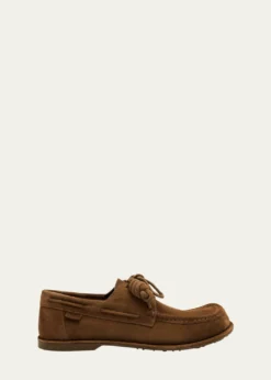LoeweMen's Campo Suede Flamenco-Knot Boat Shoes