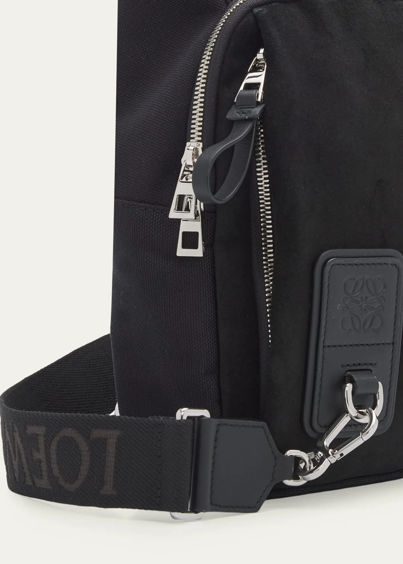 LoeweMen's Flex Canvas and Suede Sling Bag