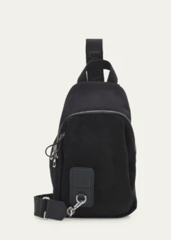 LoeweMen's Flex Canvas and Suede Sling Bag