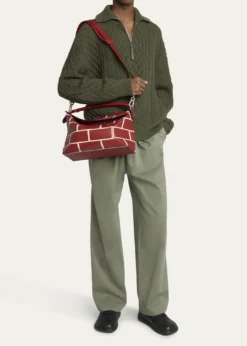 LoeweMen's Large Brick Leather Puzzle Edge Shoulder Bag