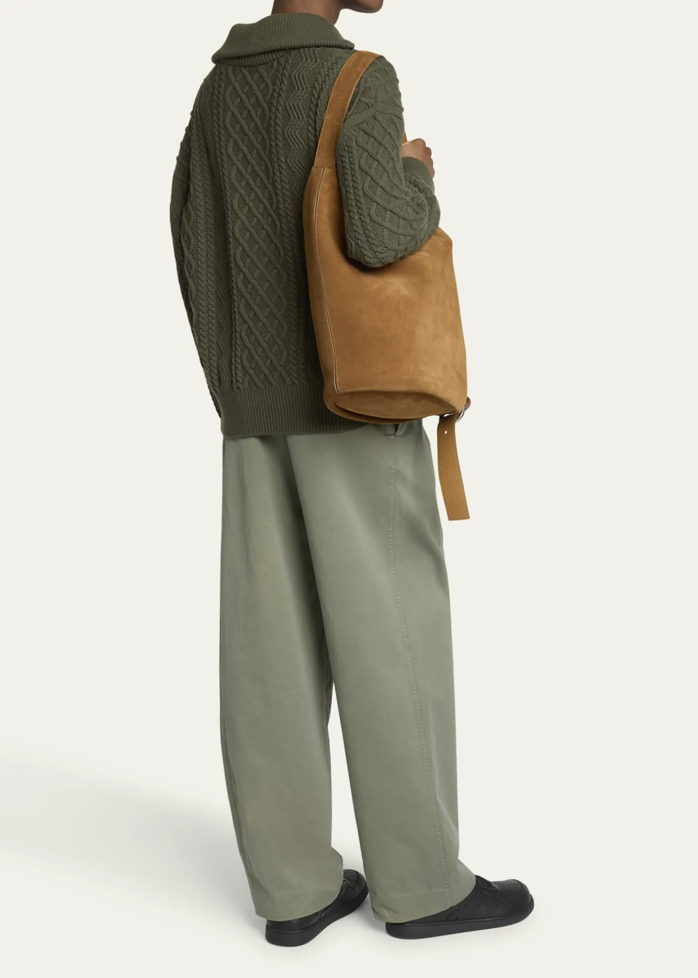 LoeweMen's Loop Medium Suede Bucket Bag