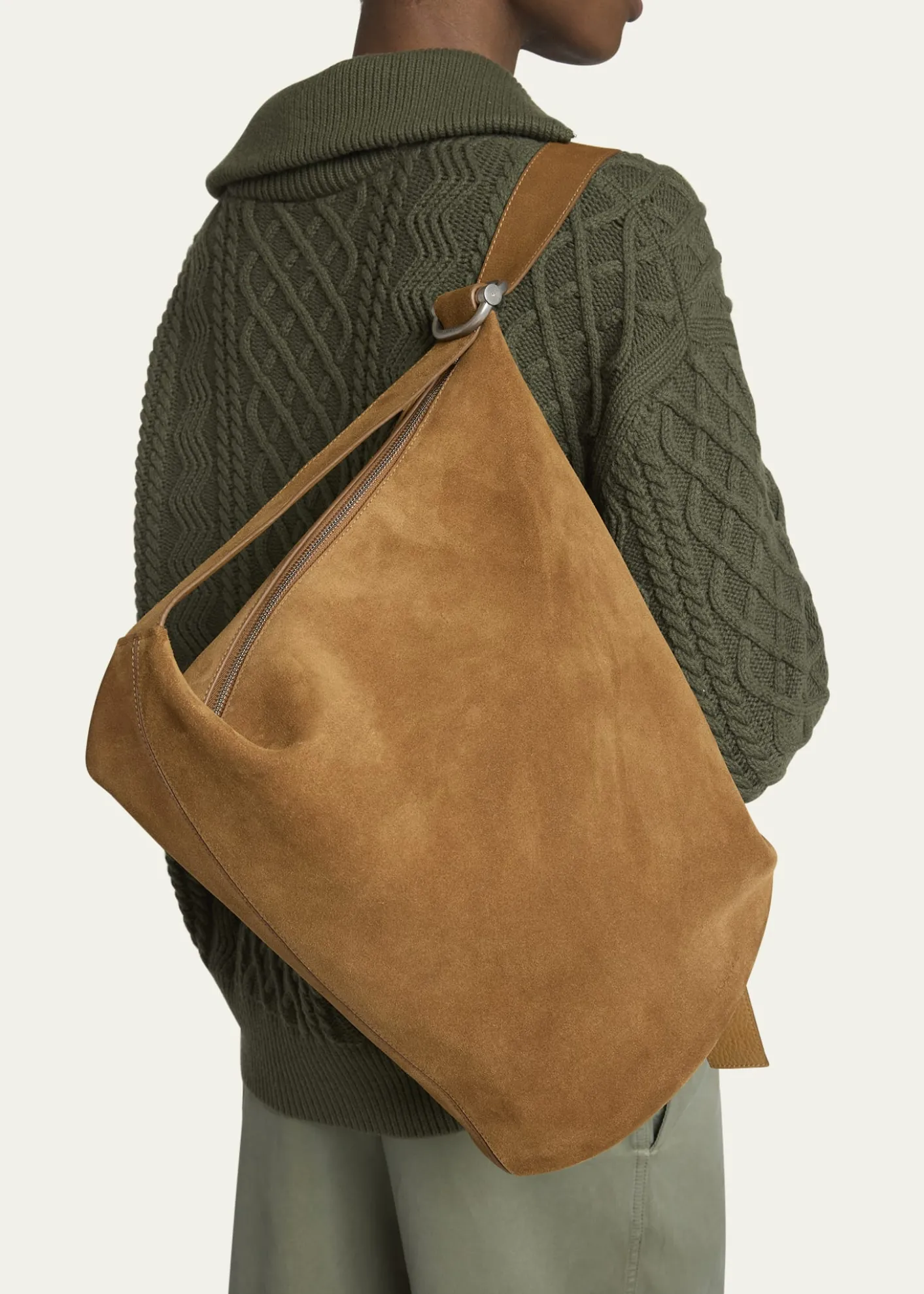 LoeweMen's Loop Medium Suede Bucket Bag