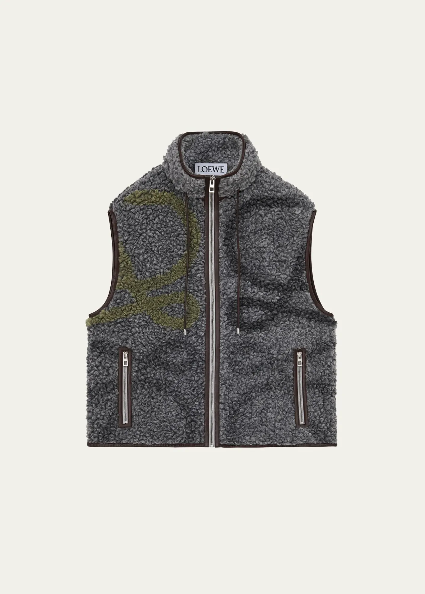 LoeweMen's Monogram Fleece Full-Zip Vest