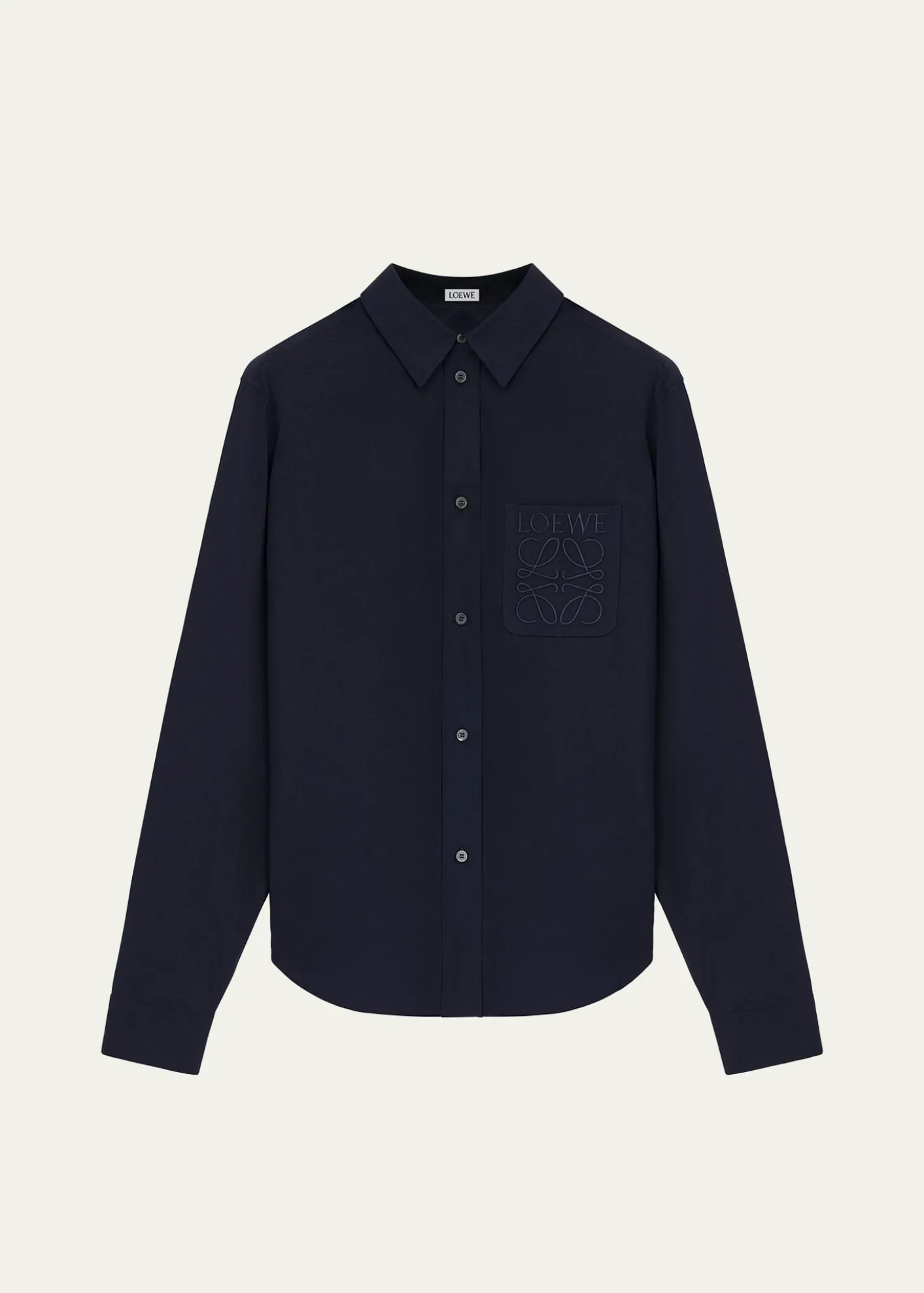 LoeweMen's Poplin Tonal Anagram Pocket Sport Shirt