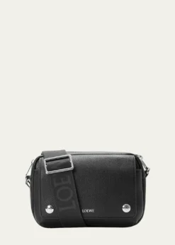 LoeweMen's Small Pebble Messenger Bag in Grained Calfskin