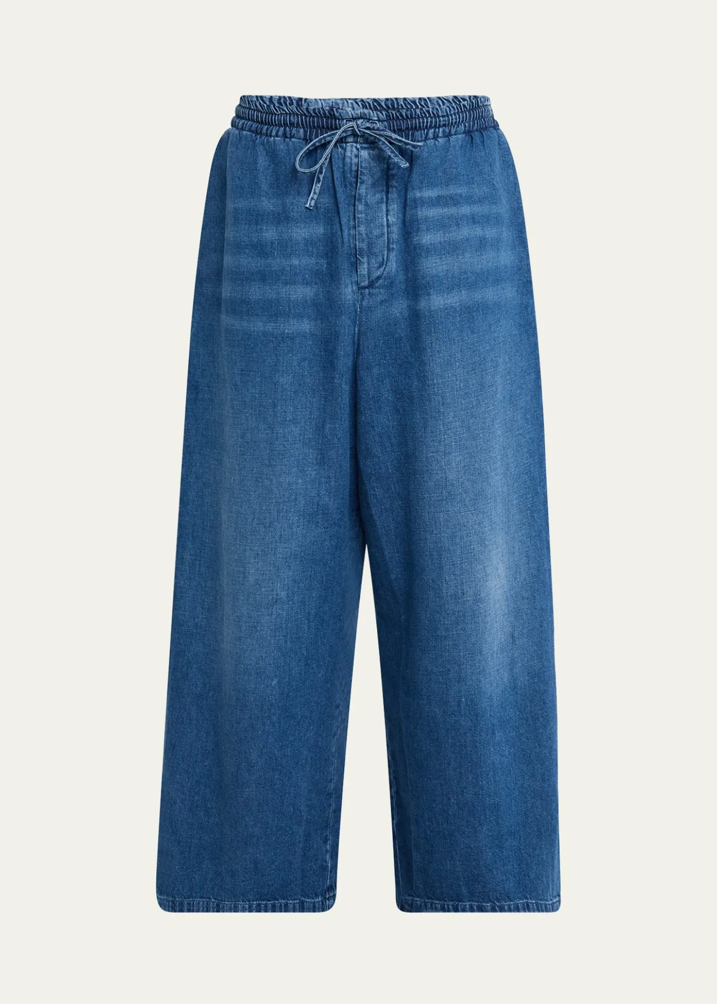 LoeweMen's Washed Denim Stretch-Waistband Pants