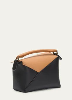 LoeweMini Puzzle Edge Bicolor Top-Handle Bag