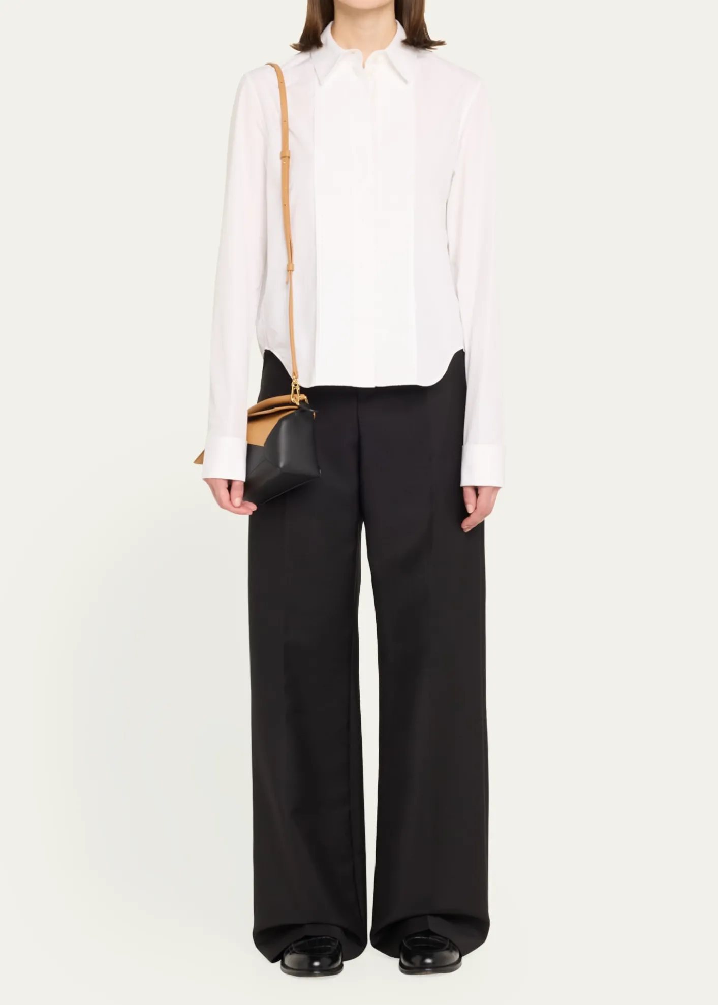 LoeweMini Puzzle Edge Bicolor Top-Handle Bag