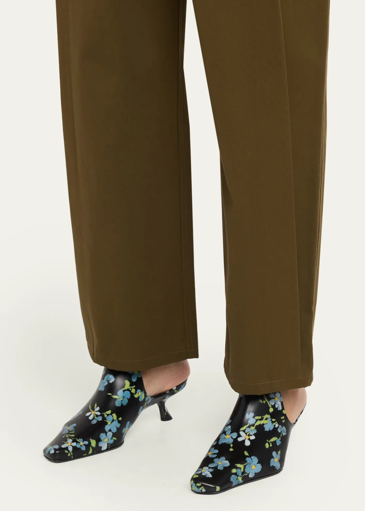Loewe45mm Emily Floral Leather Mules