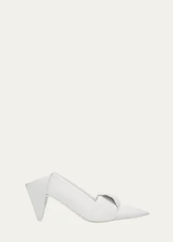 Loewe70mm Origami Folded Leather Mule Pumps