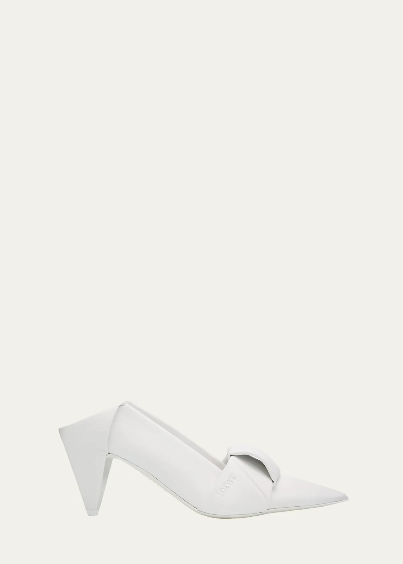 Loewe70mm Origami Folded Leather Mule Pumps