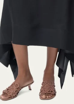 Loewe45mm Petal Anagram Embellished Leather Mule Sandals