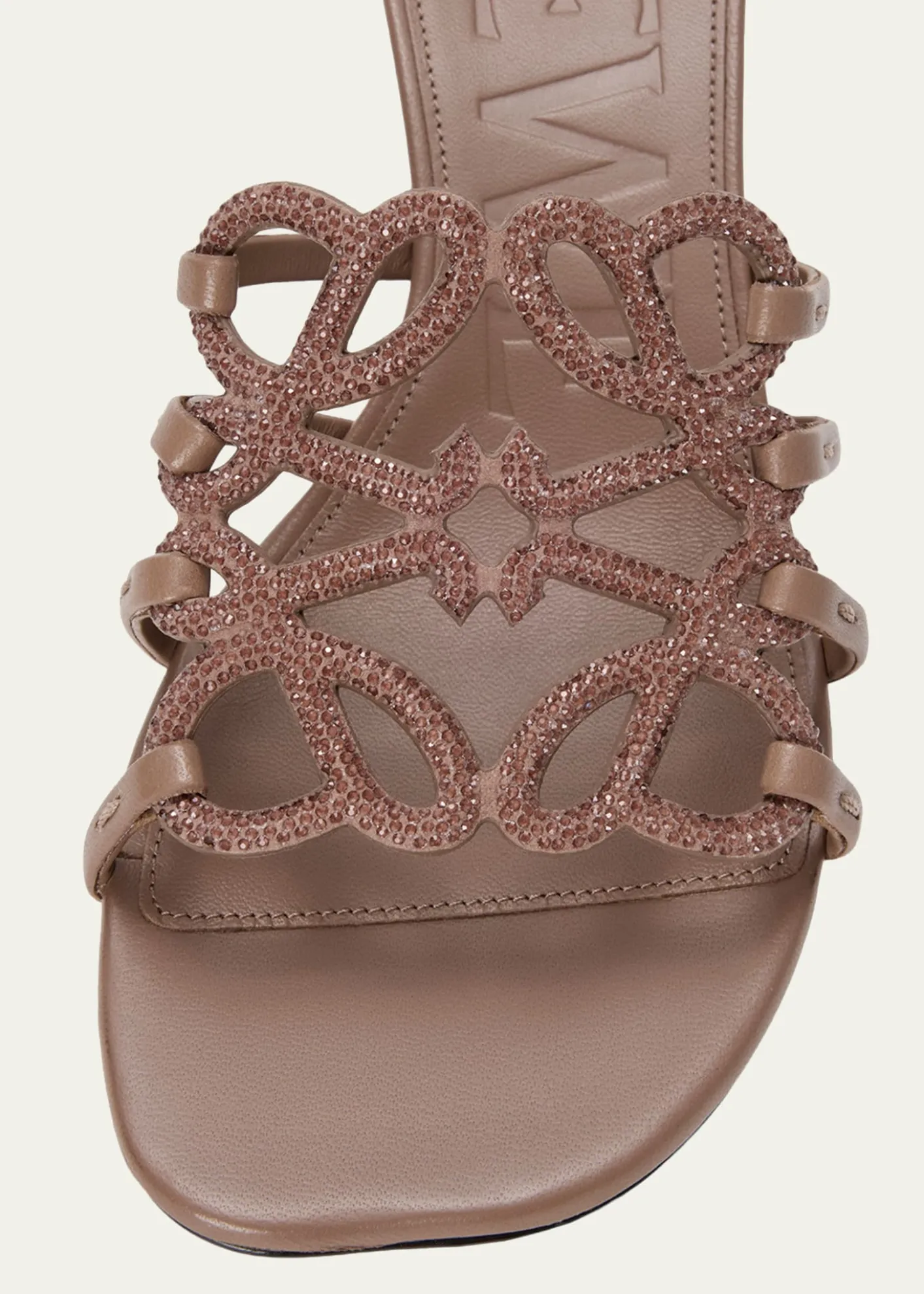 Loewe45mm Petal Anagram Embellished Leather Mule Sandals