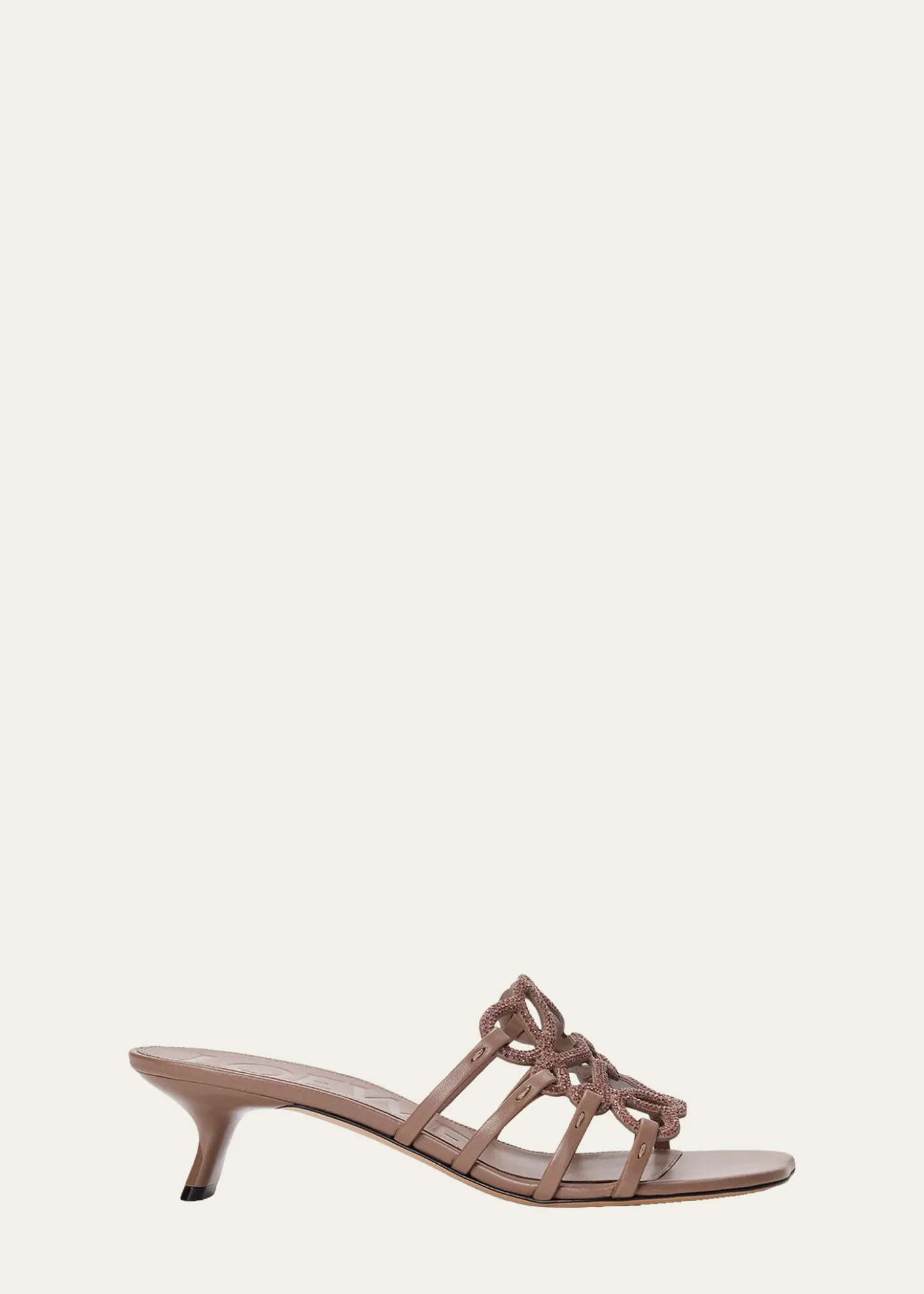 Loewe45mm Petal Anagram Embellished Leather Mule Sandals