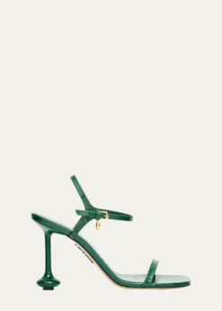 Loewe90mm Toy Croc-Embossed Leather Sandals