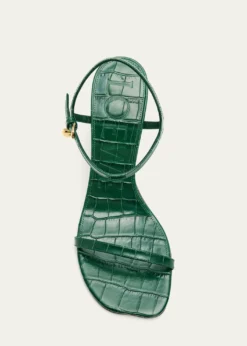Loewe90mm Toy Croc-Embossed Leather Sandals