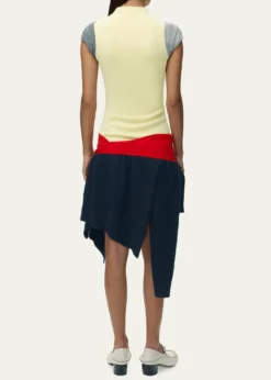 LoeweMock-Neck Colorblock Handkerchief Dress