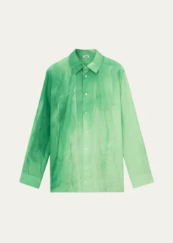 LoeweOmbre Crinkled Cotton Button-Down Shirt