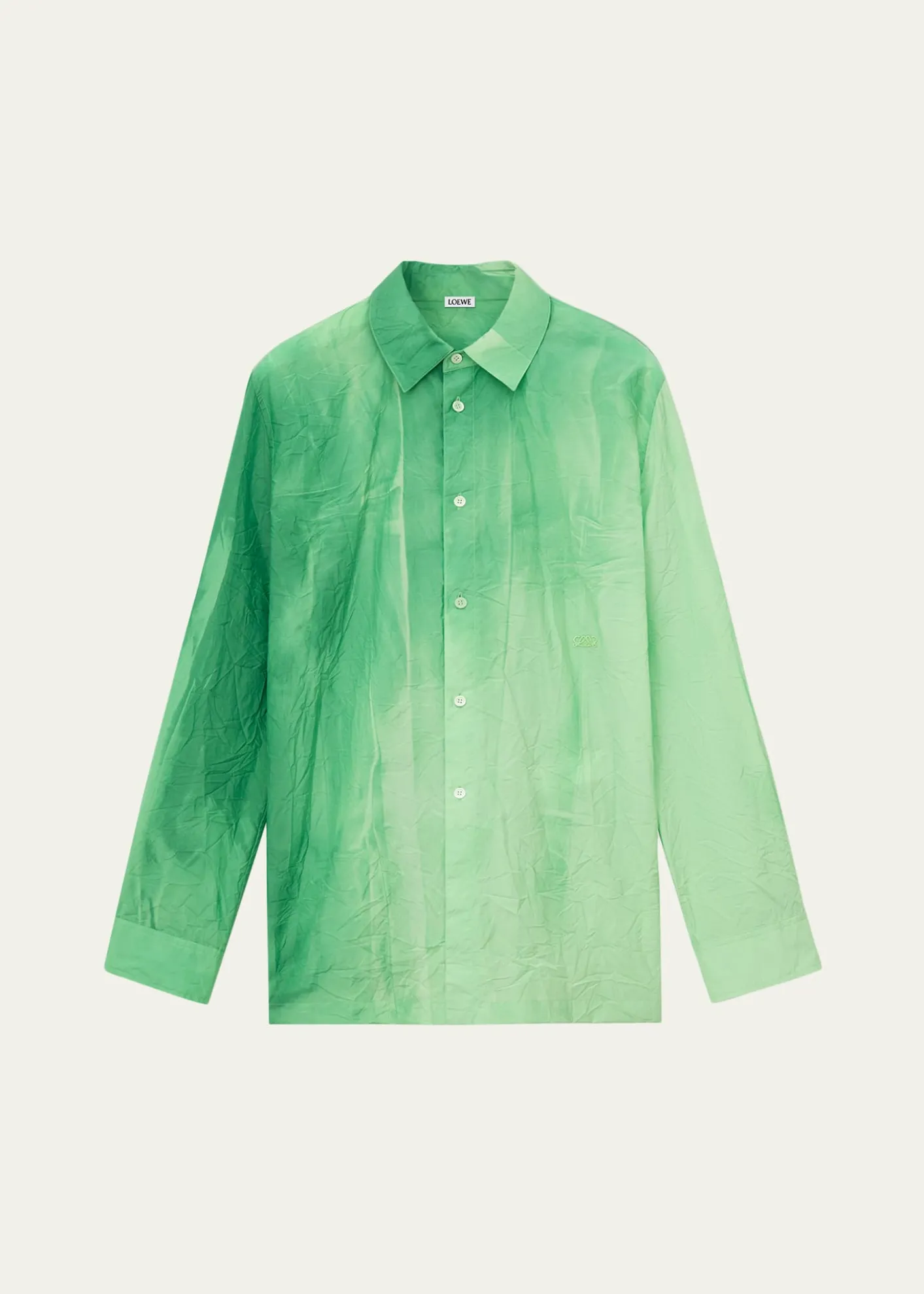 LoeweOmbre Crinkled Cotton Button-Down Shirt