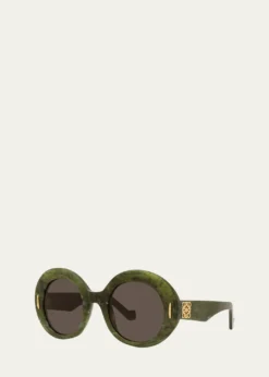 LoeweOval Acetate Sunglasses W/ Anagram