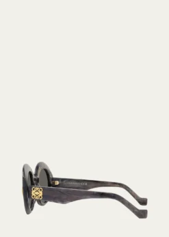 LoeweOval Acetate Sunglasses W/ Anagram