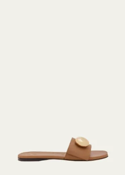 LoewePebble Leather Slide Sandals