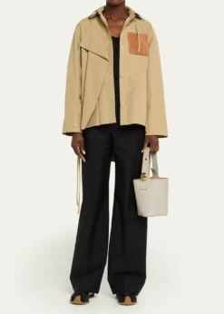 LoewePebble Mini Bucket Bag in Smooth Leather
