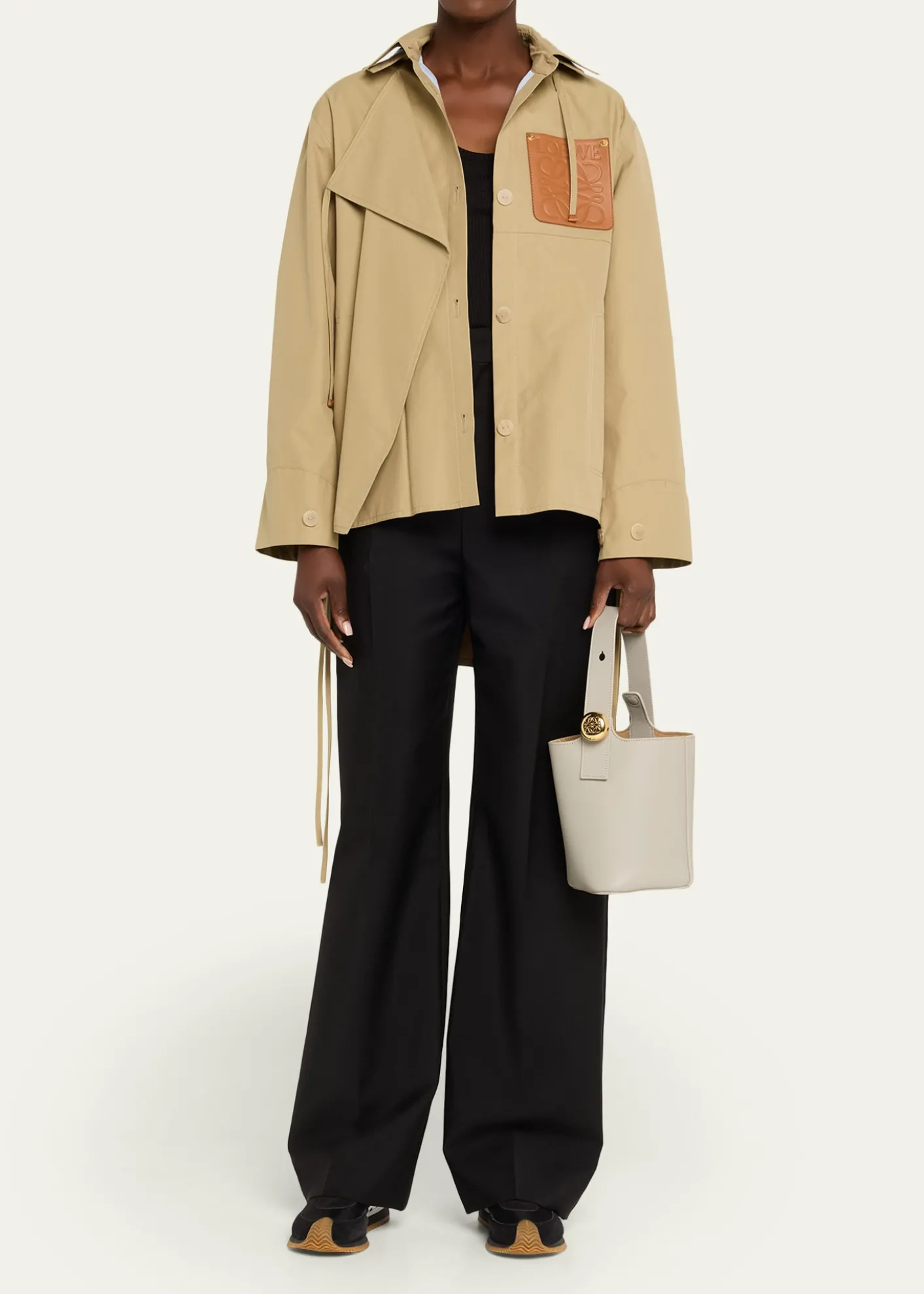 LoewePebble Mini Bucket Bag in Smooth Leather