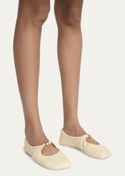 LoewePebble Soft Leather Ballerina Flats