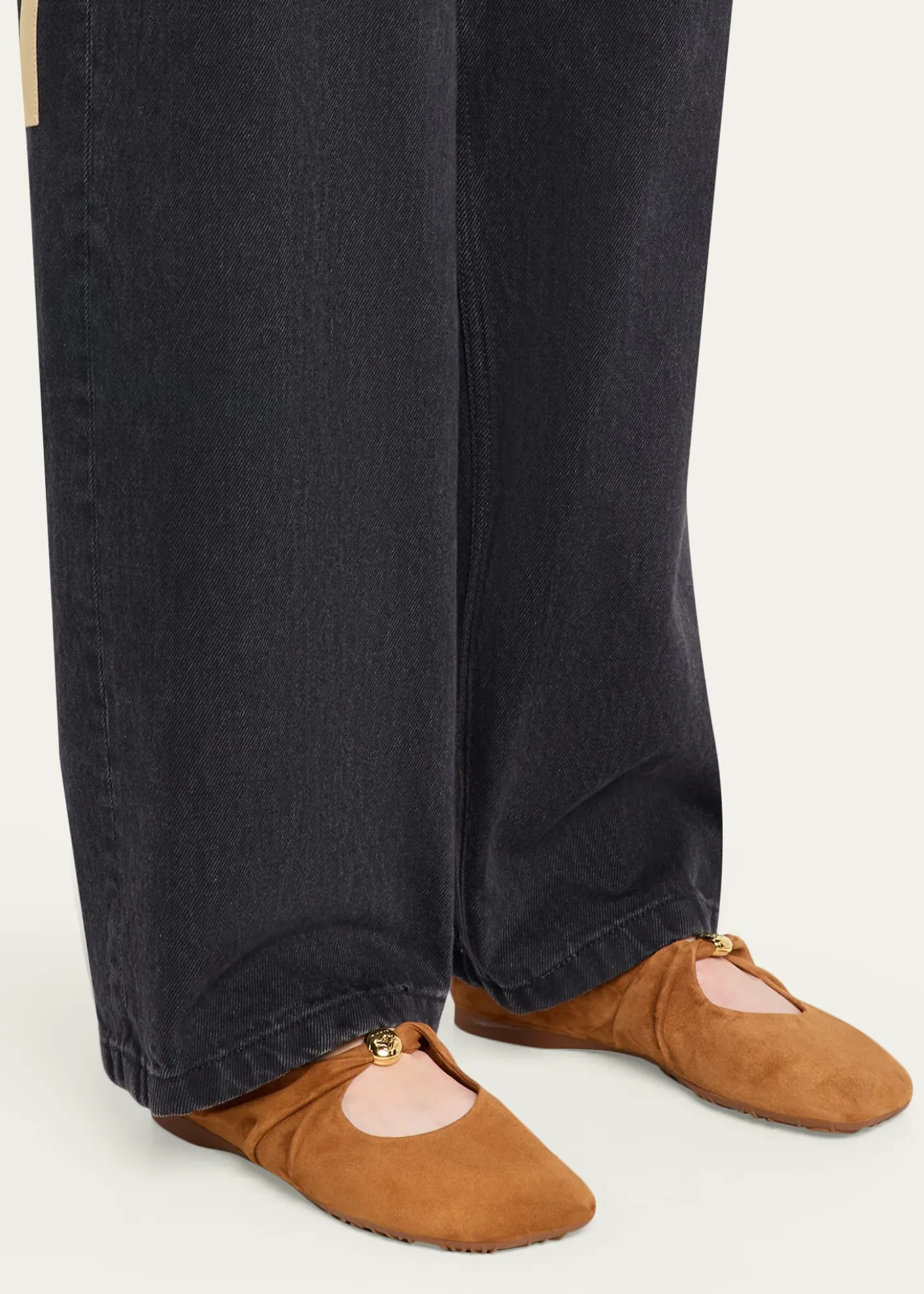 LoewePebble Suede Ballerina Flats
