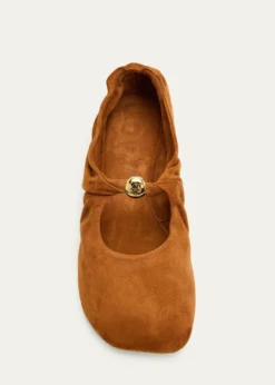 LoewePebble Suede Ballerina Flats