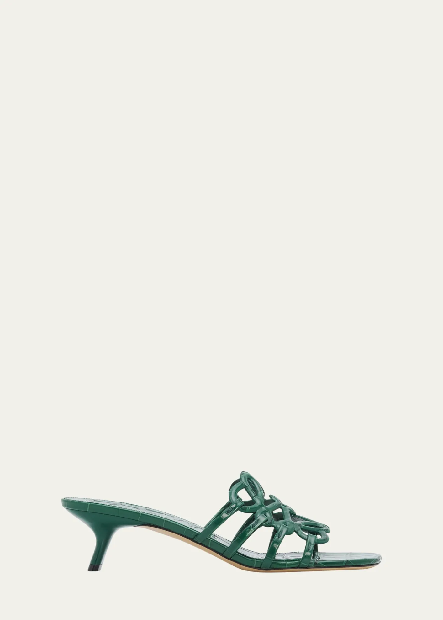 LoewePetal Anagram 45mm Croc-Embossed Leather Sandals