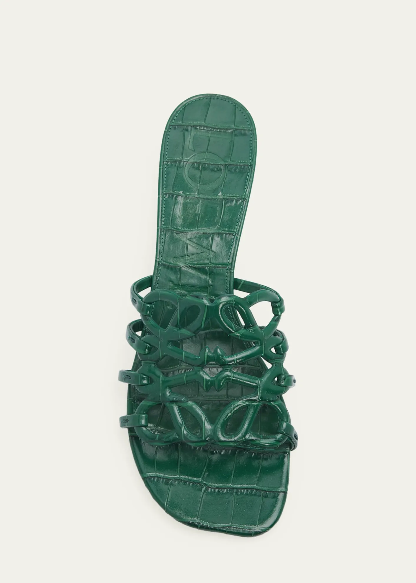 LoewePetal Anagram 45mm Croc-Embossed Leather Sandals