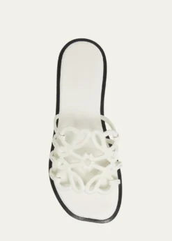 LoewePetal Leather Anagram Slide Sandals