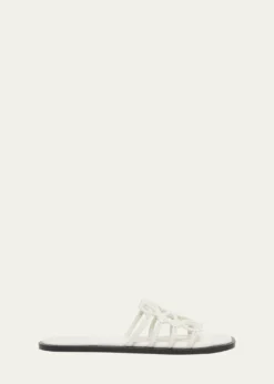 LoewePetal Leather Anagram Slide Sandals