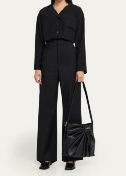 LoewePleated Tote Bag in Leather