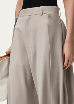 LoewePleated Wool Wide-Leg Trousers