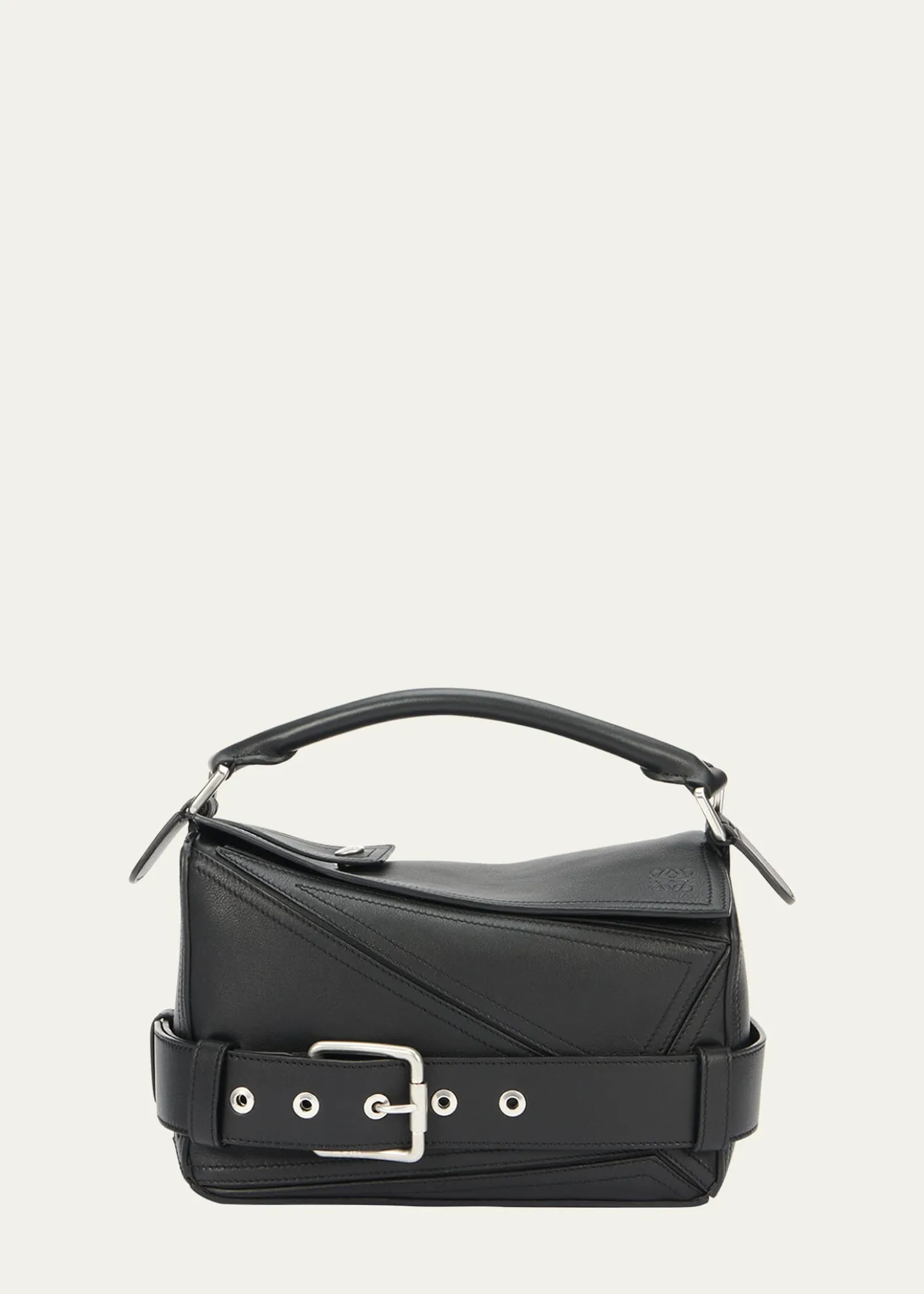 LoewePuzzle Biker Top-Handle Bag in Shiny Leather