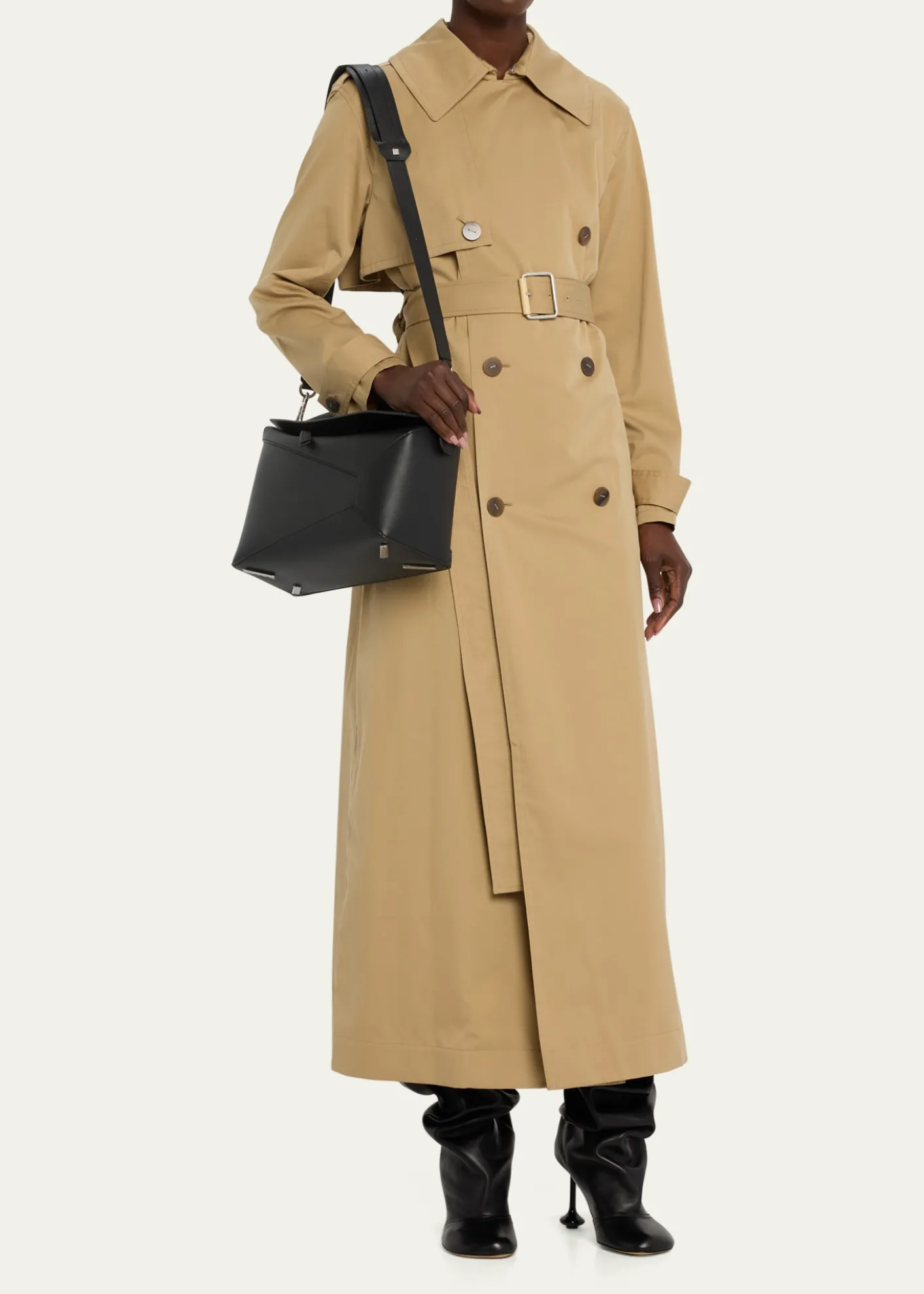 LoewePuzzle Edge Medium Top-Handle Bag in Grained Leather
