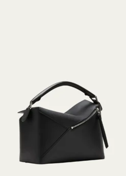 LoewePuzzle Edge Medium Top-Handle Bag in Grained Leather