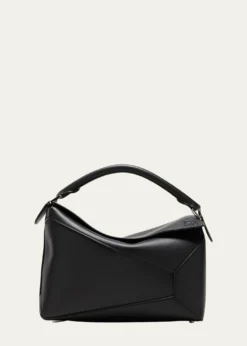 LoewePuzzle Edge Medium Top-Handle Bag in Grained Leather