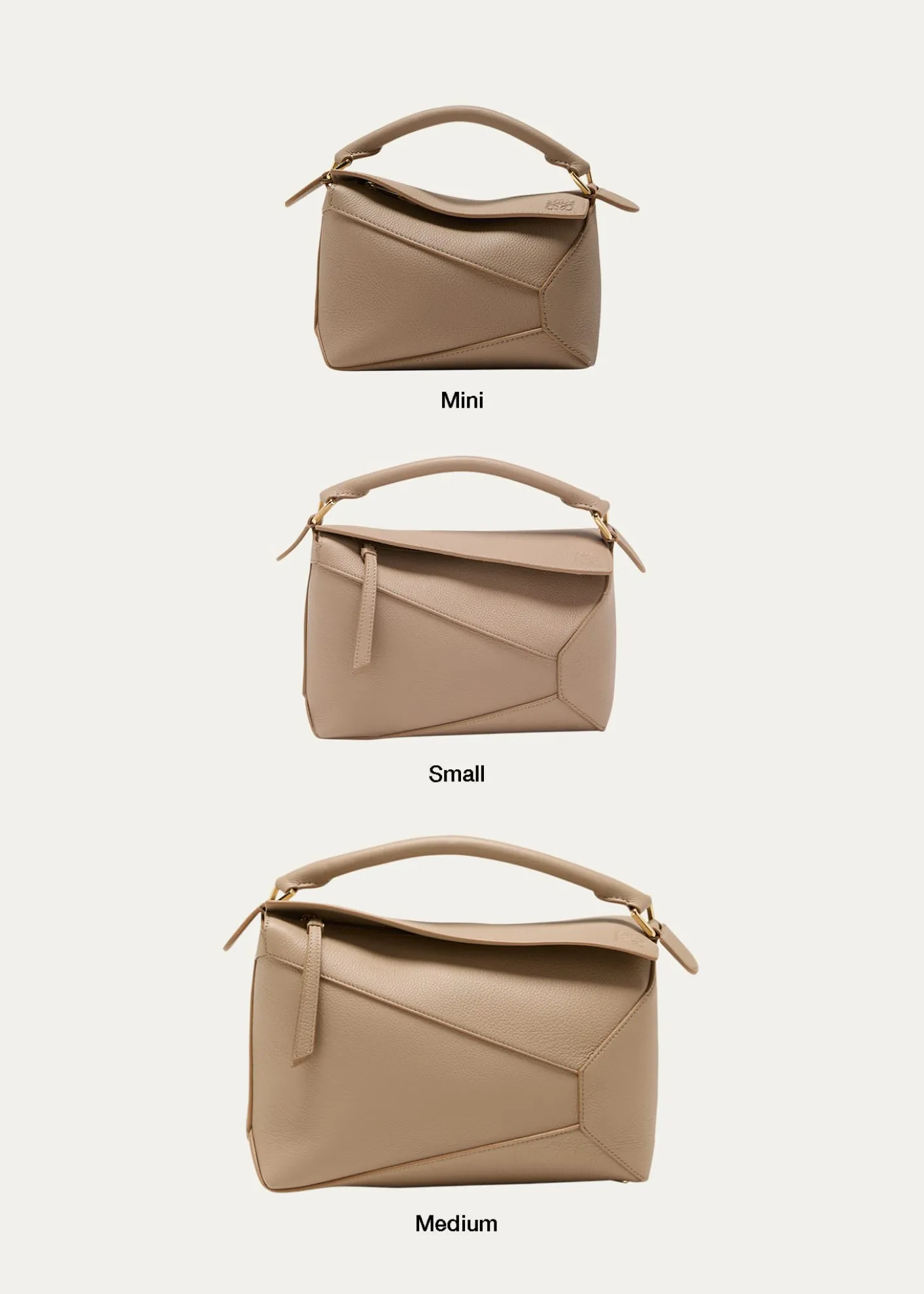 LoewePuzzle Edge Medium Top-Handle Bag in Soft Grained Leather
